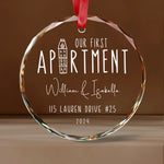 Our First Apartment Glass Ornament Personalized - Christmas Ornaments