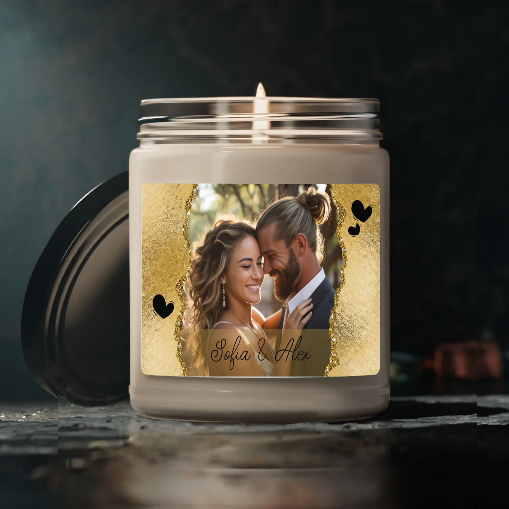 Personalized Picture Candle, Custom Wedding Gift - 9oz Candle