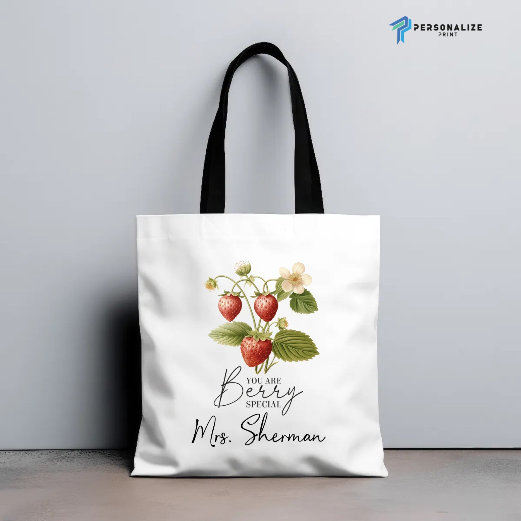 Personalised Vintage Fruit Custom Name Tote Bag Teacher - Tote Bag AOP