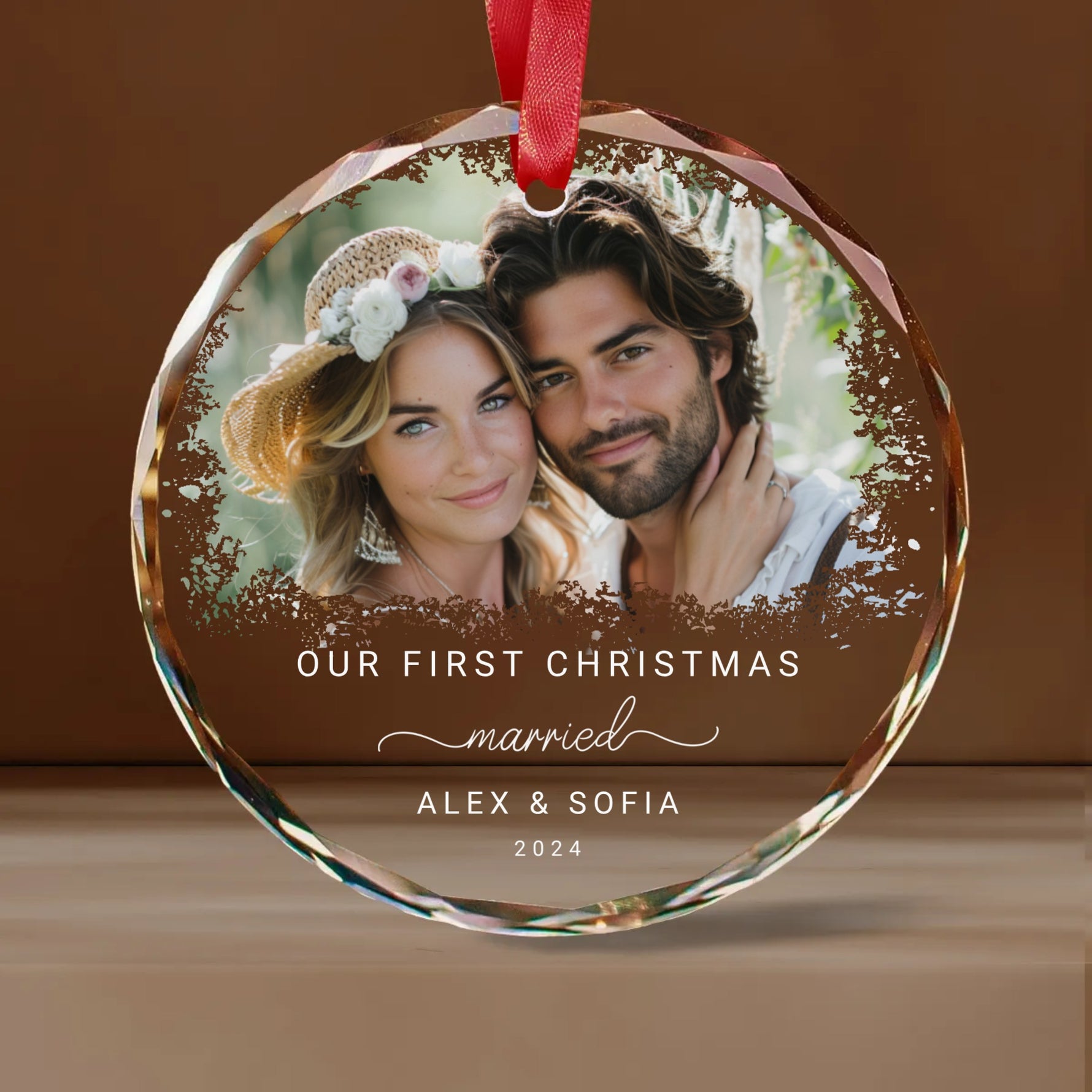 Personalized Our First Christmas Married Glass Ornament - Christmas Ornaments