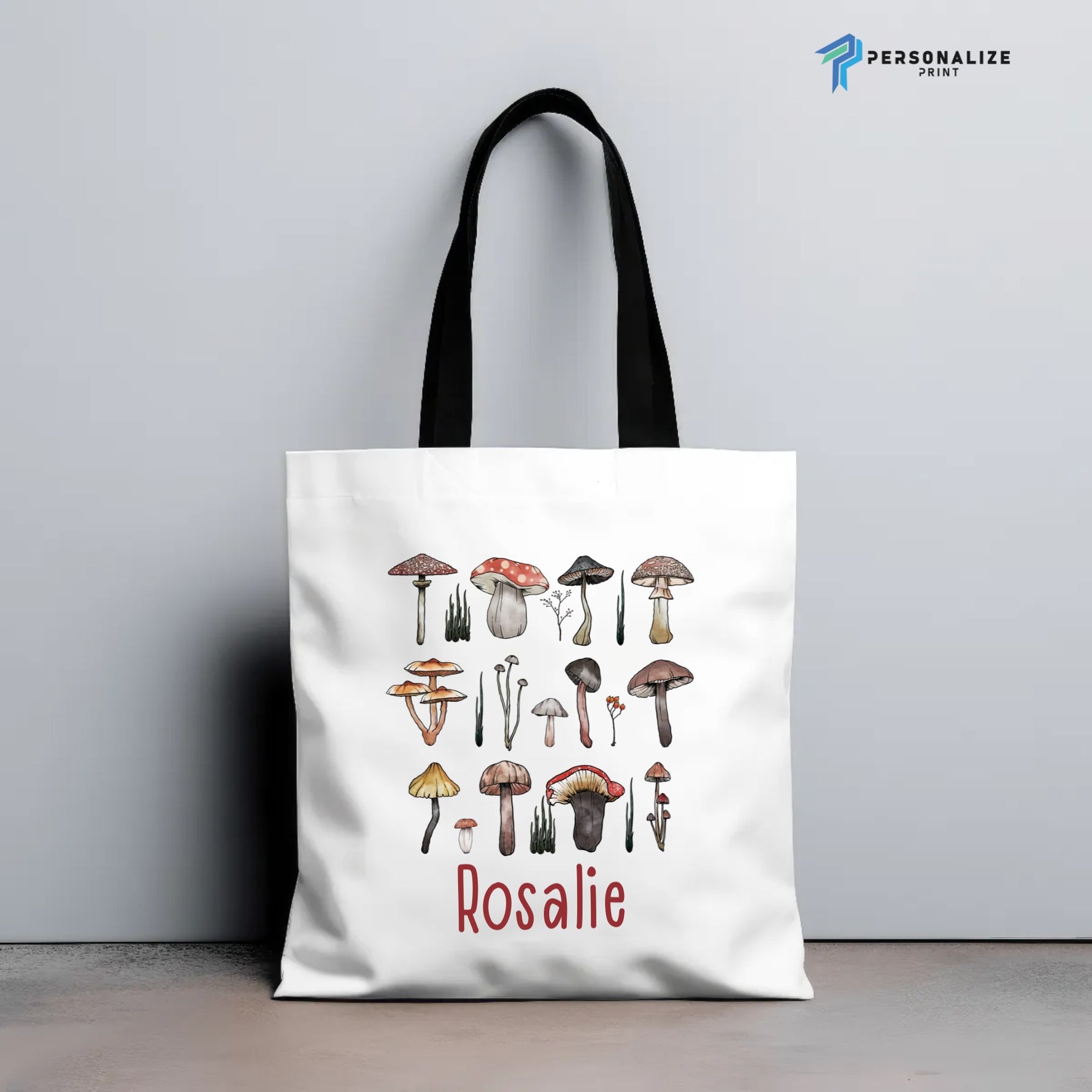 Personalized Mushroom Design Custom Name Tote Bag - Tote Bag AOP