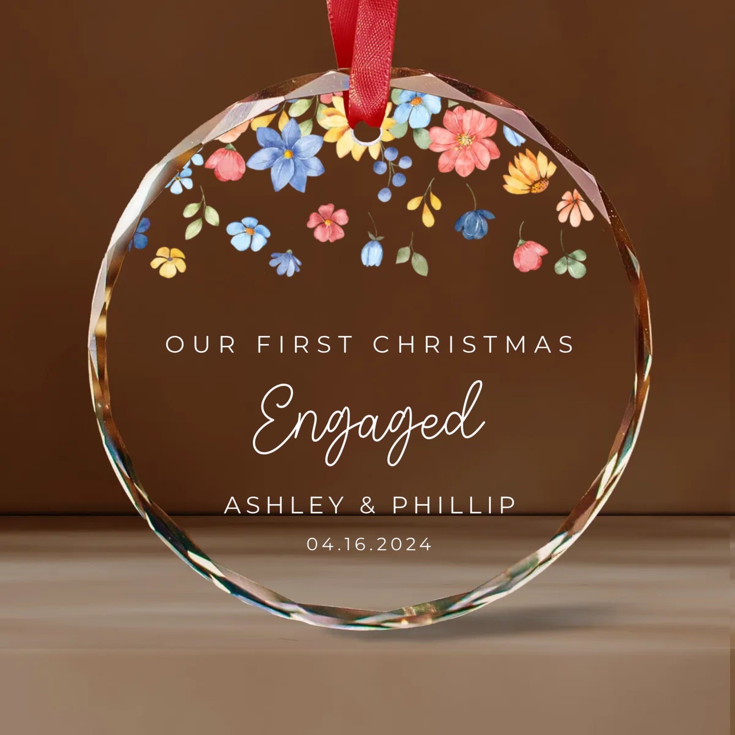 Our First Christmas Married, Engaged, Together Glass Ornaments - Christmas Ornaments