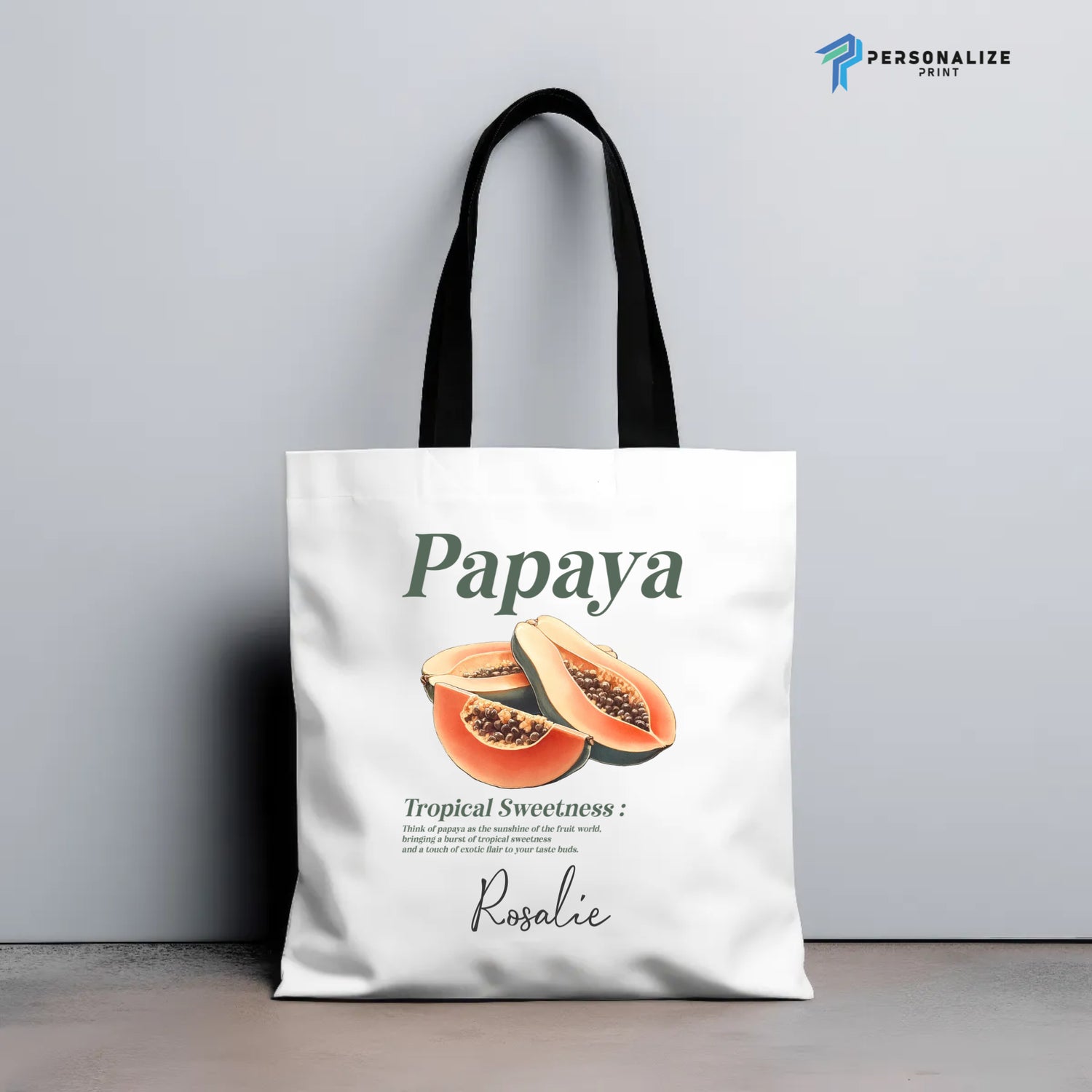 Personalized Fruit Design Add Name Tote Bag, Custom Name Tote Bag - Tote Bag AOP