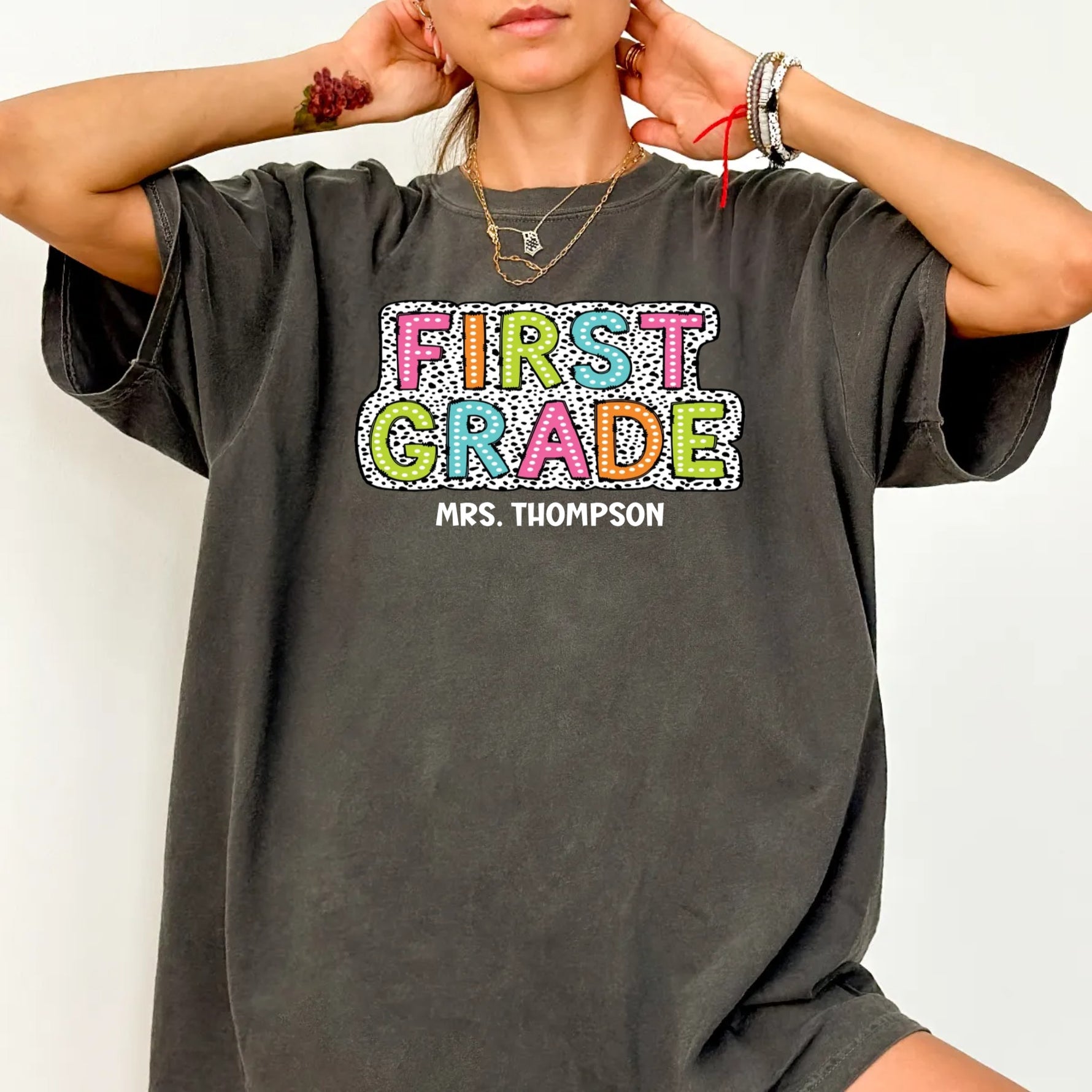 Custom Grade Teacher Shirt, Dalmatian Design - Comfort Colors Tee