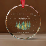 Our First Christmas Married, Engaged, Together Glass Ornament - Christmas Ornaments