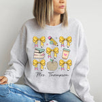 Personalized Coquette Style Teacher Name Sweatshirt - Sweatshirt
