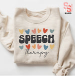 Heart Speech Therapy Sweatshirt, SLP Shirt, Gift For Speech Therapist