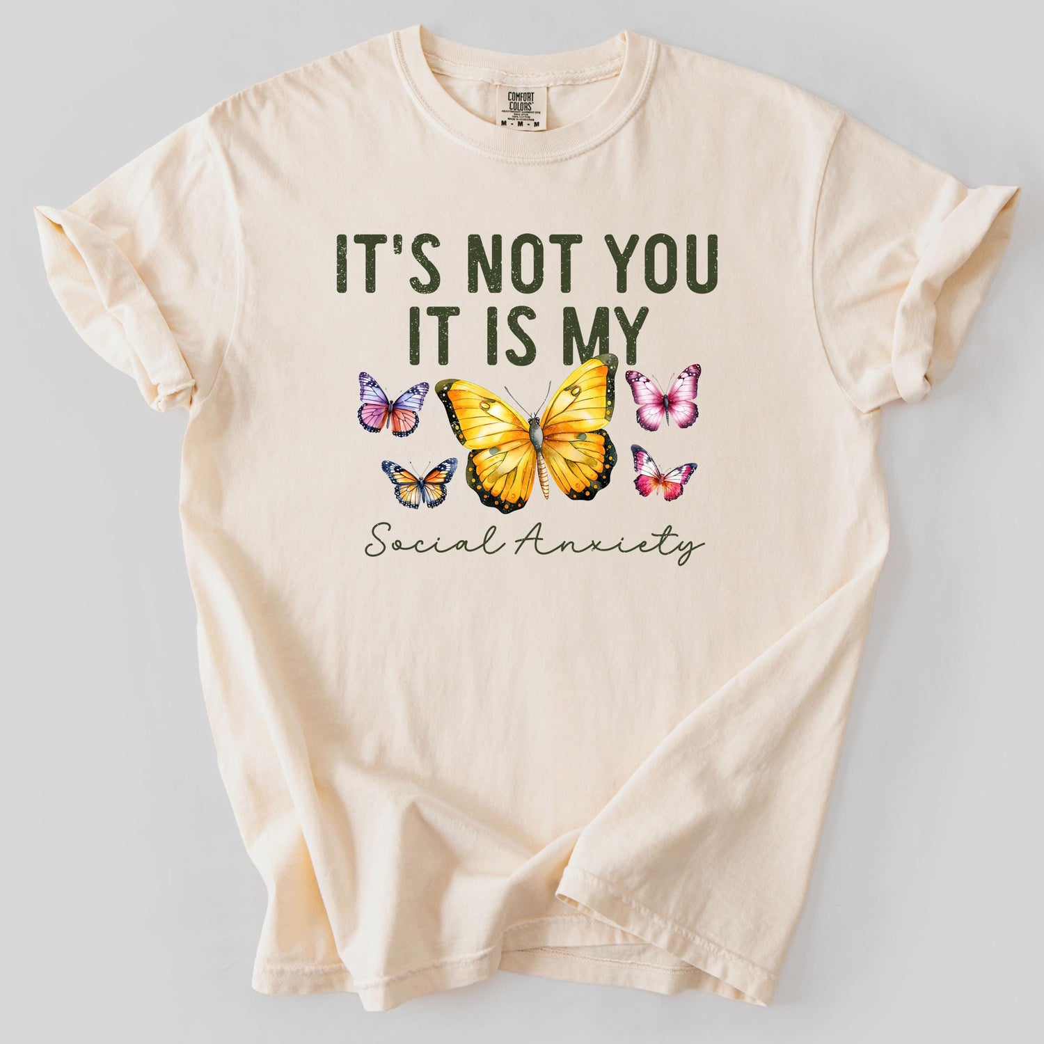 Its Not You It Is My Shirt, Social Anxiety Butterfly Tee, Funny Graphic Tee