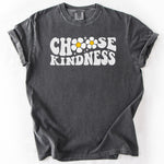 Charcoal gray t-shirt with Choose Kindness graphic.
