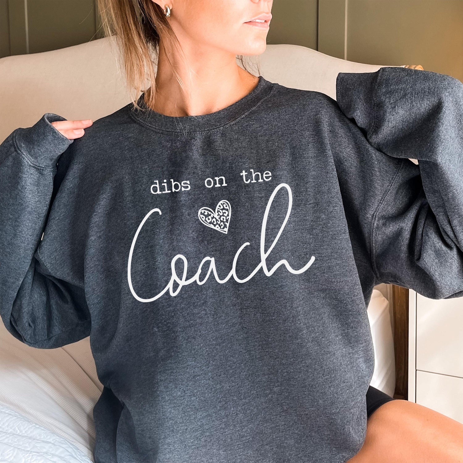 Dibs On The Coach Sweatshirt, Funny Sport Mom Shirt, Game Day Sweater