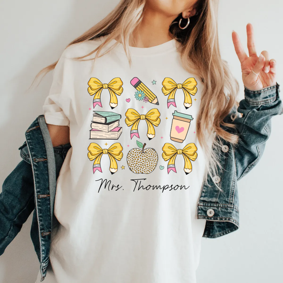 Custom Teacher Coquette Shirt, Back To School - Comfort Colors Tee