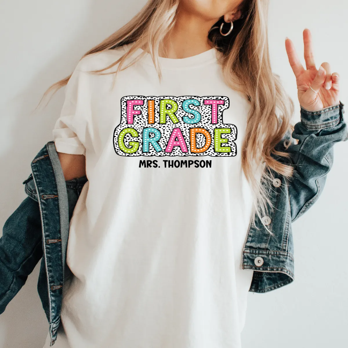 Custom Grade Teacher Shirt, Dalmatian Design - Comfort Colors Tee