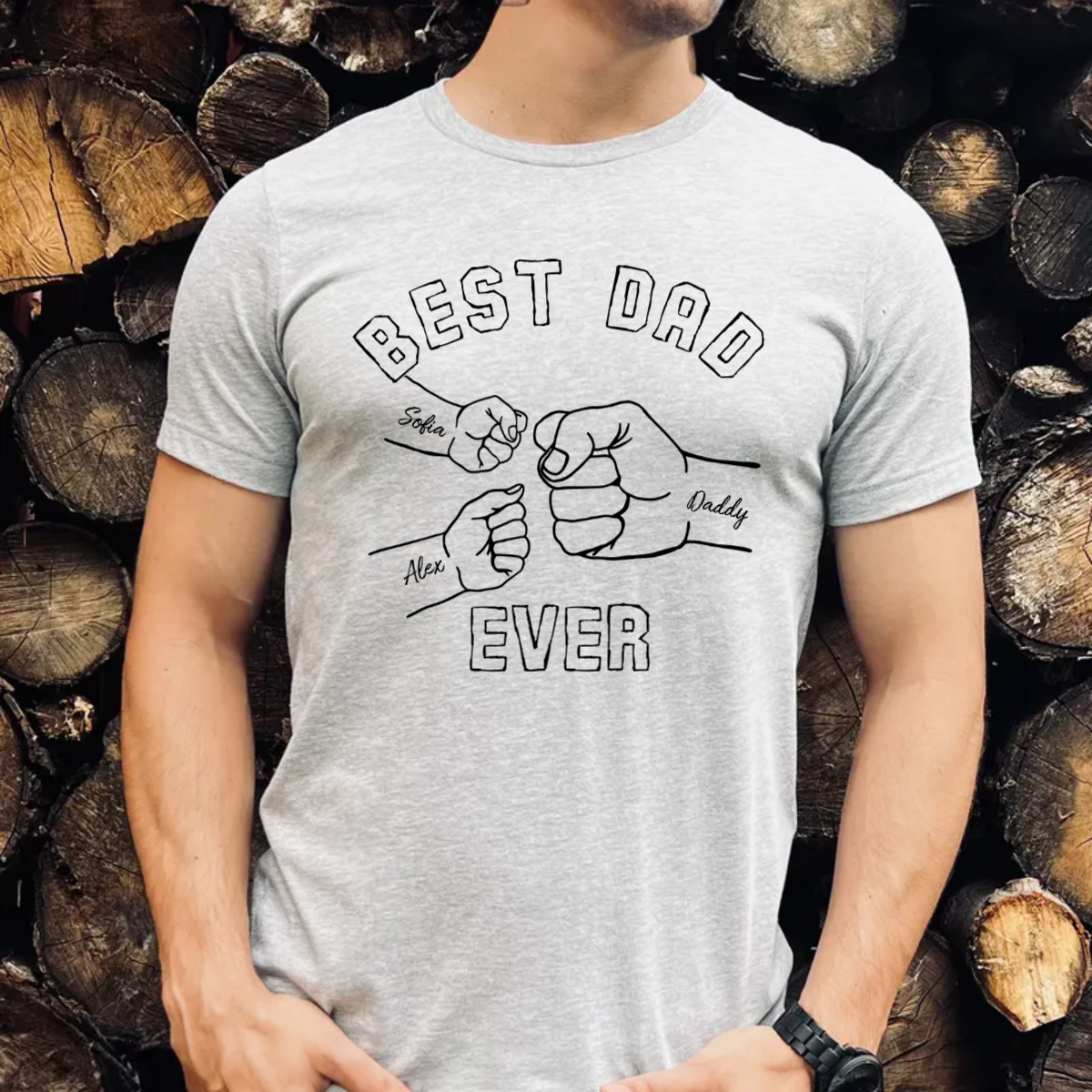 Custom Best Dad Ever Shirt, Funny Dad Bump Shirt - Unisex T-Shirt