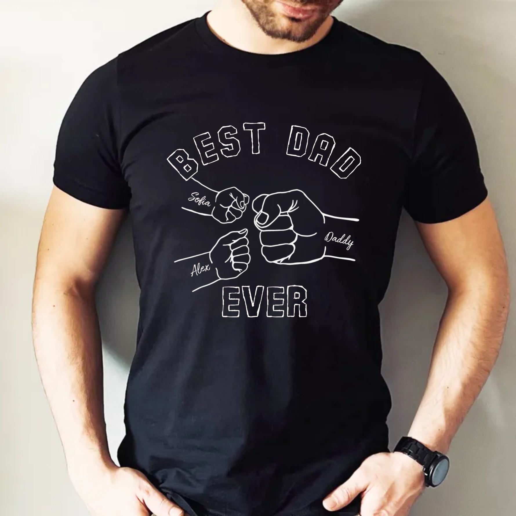 Custom Best Dad Ever Shirt, Funny Dad Bump Shirt -  Unisex T-Shirt