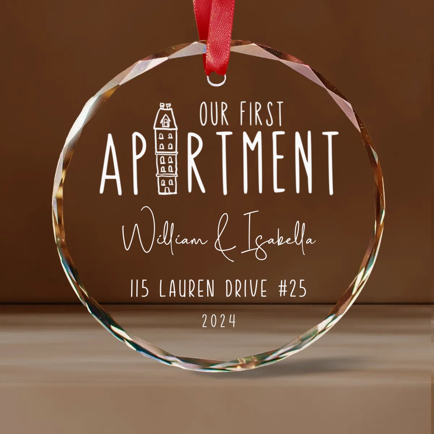 Our First Apartment Glass Ornament Personalized -  Christmas Ornaments