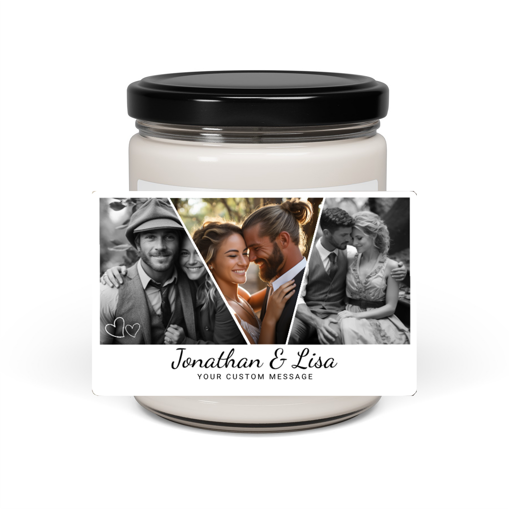 Custom Text and Photo, Personalized Candle -  9oz Candle