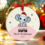 First Christmas Baby Animal Ceramic Ornaments -  Christmas Ornaments Personalize Print