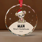 First Christmas Baby Animal Glass Ornaments -  Christmas Ornaments Personalize Print