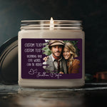 Personalized Text and Photo Scented Candle -  9oz Candle Personalize Print