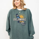 Personalized Iconic U.S. States Crewneck Sweatshirt -  Comfort Colors Sweatshirt Personalize Print