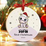 First Christmas Baby Animal Ceramic Ornaments -  Christmas Ornaments Personalize Print