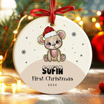 First Christmas Baby Animal Ceramic Ornaments -  Christmas Ornaments Personalize Print