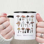 Custom Name Mushroom Design Mug, Custom Text Coffee Mug -  Mug Personalize Print
