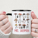 Custom Name Mushroom Design Mug, Custom Text Coffee Mug -  Mug Personalize Print