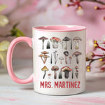 Custom Name Mushroom Design Mug, Custom Text Coffee Mug -  Mug Personalize Print