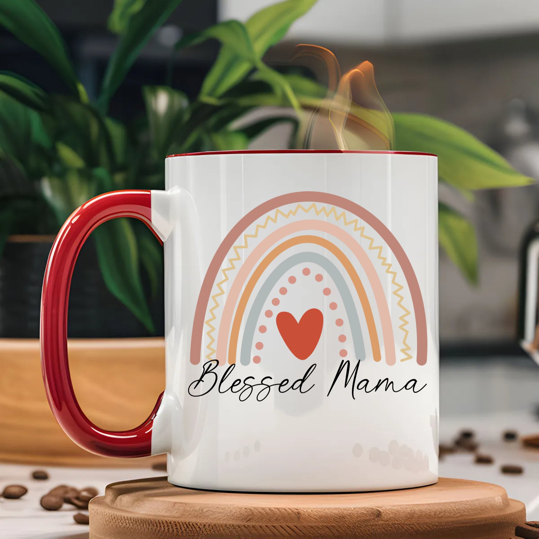 Custom Name Rainbow Design Mug, Personalized Text Coffee Mug -  Mug