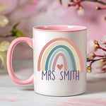 Custom Name Rainbow Design Mug, Personalized Text Coffee Mug -  Mug Personalize Print