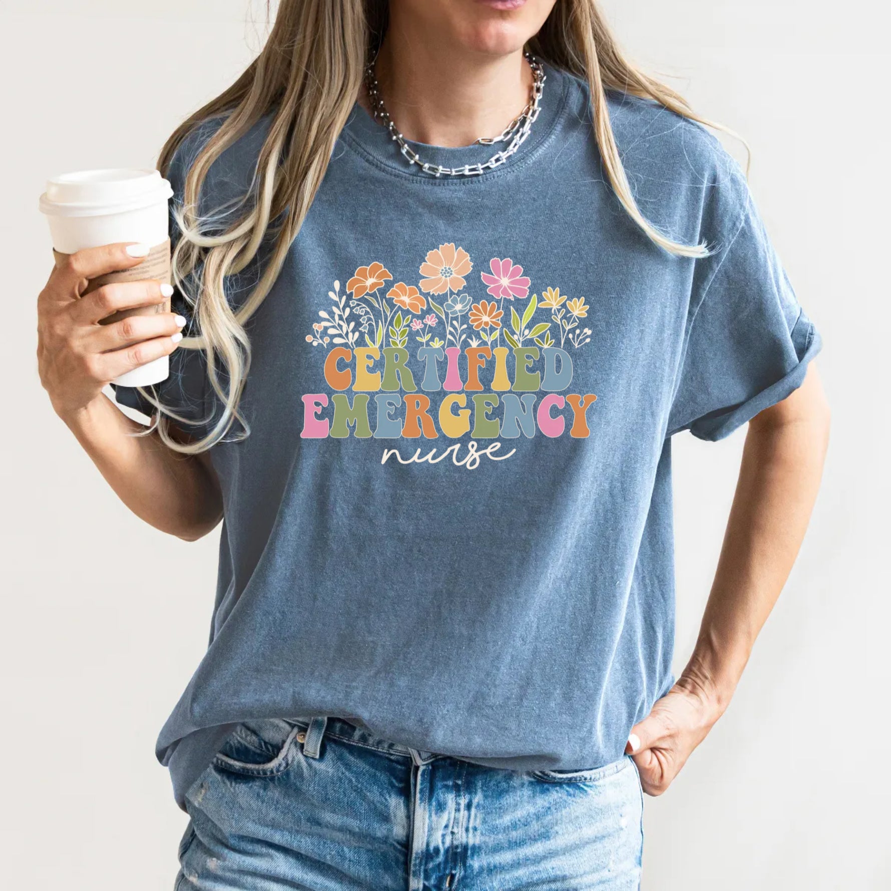 Custom Wildflowers Nurse Shirt, Nurse Gift -  Comfort Colors Tee