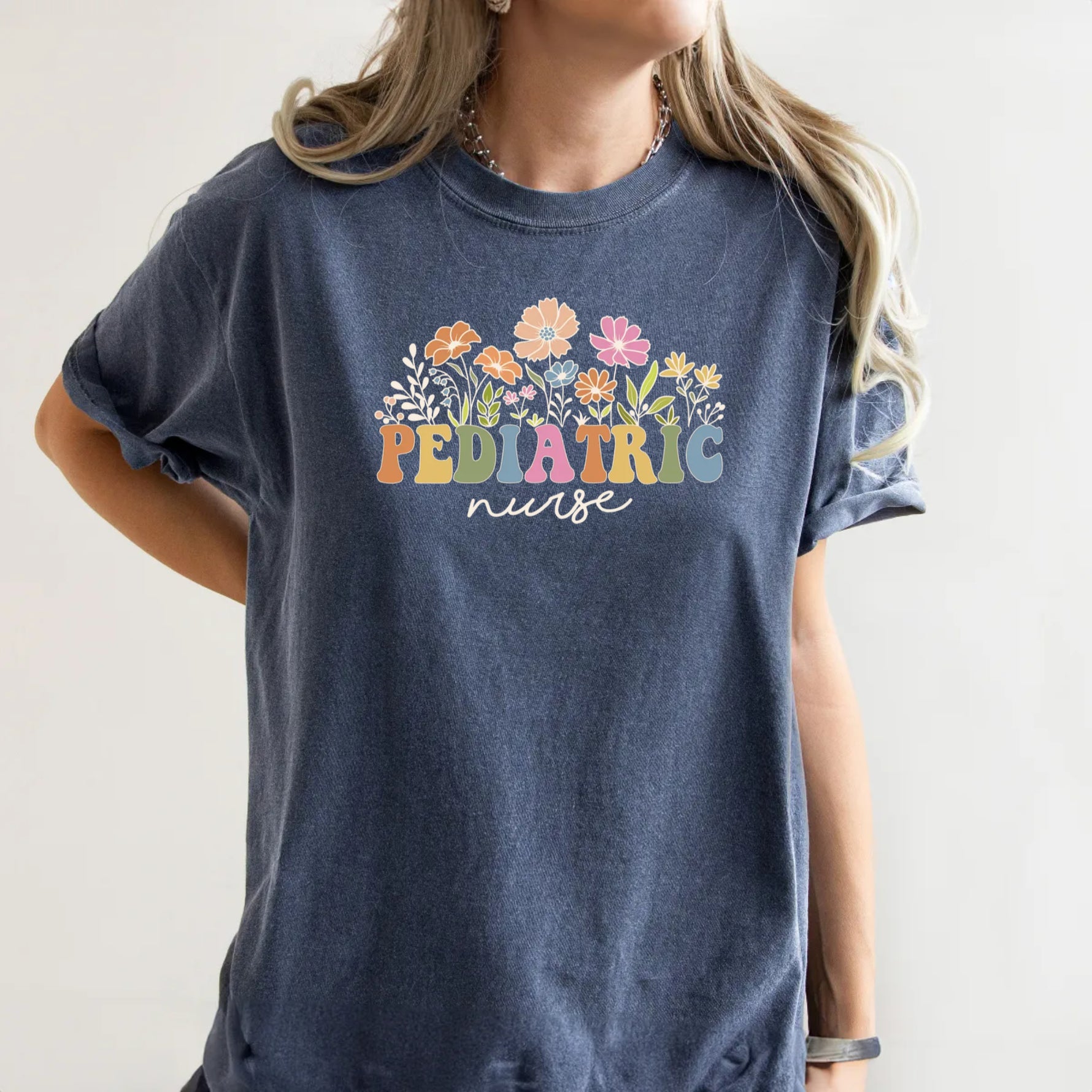 Custom Wildflowers Nurse Shirt, Nurse Gift -  Comfort Colors Tee
