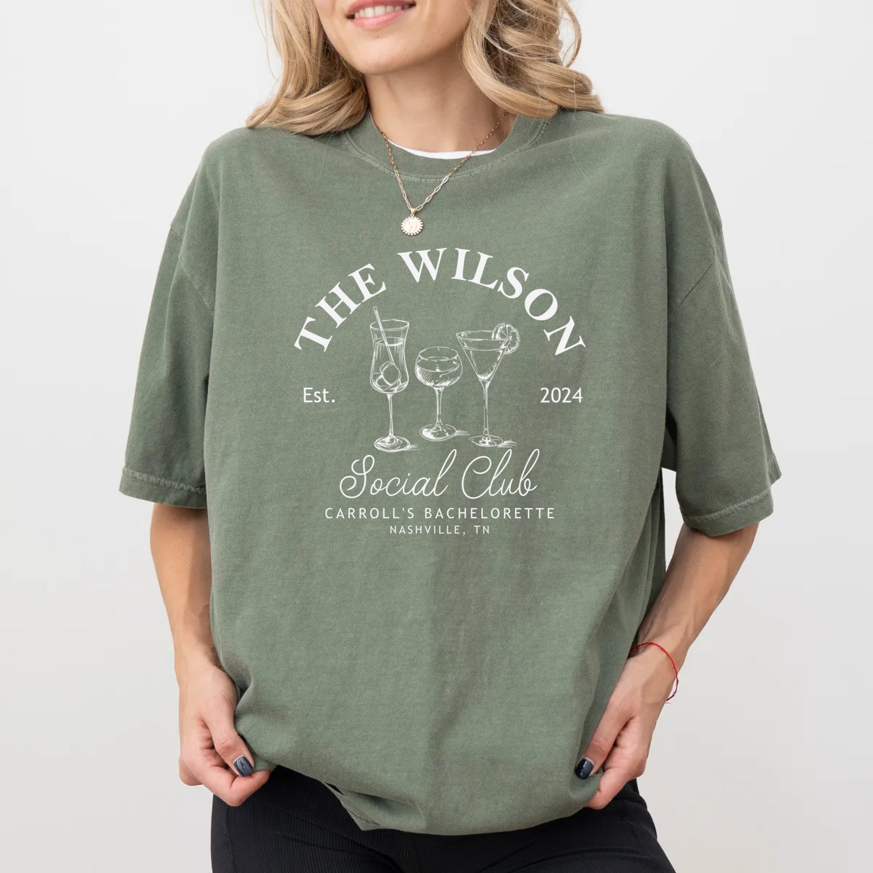 Bachelorette Party Personalized Name Social Club Shirt -  Comfort Colors Tee