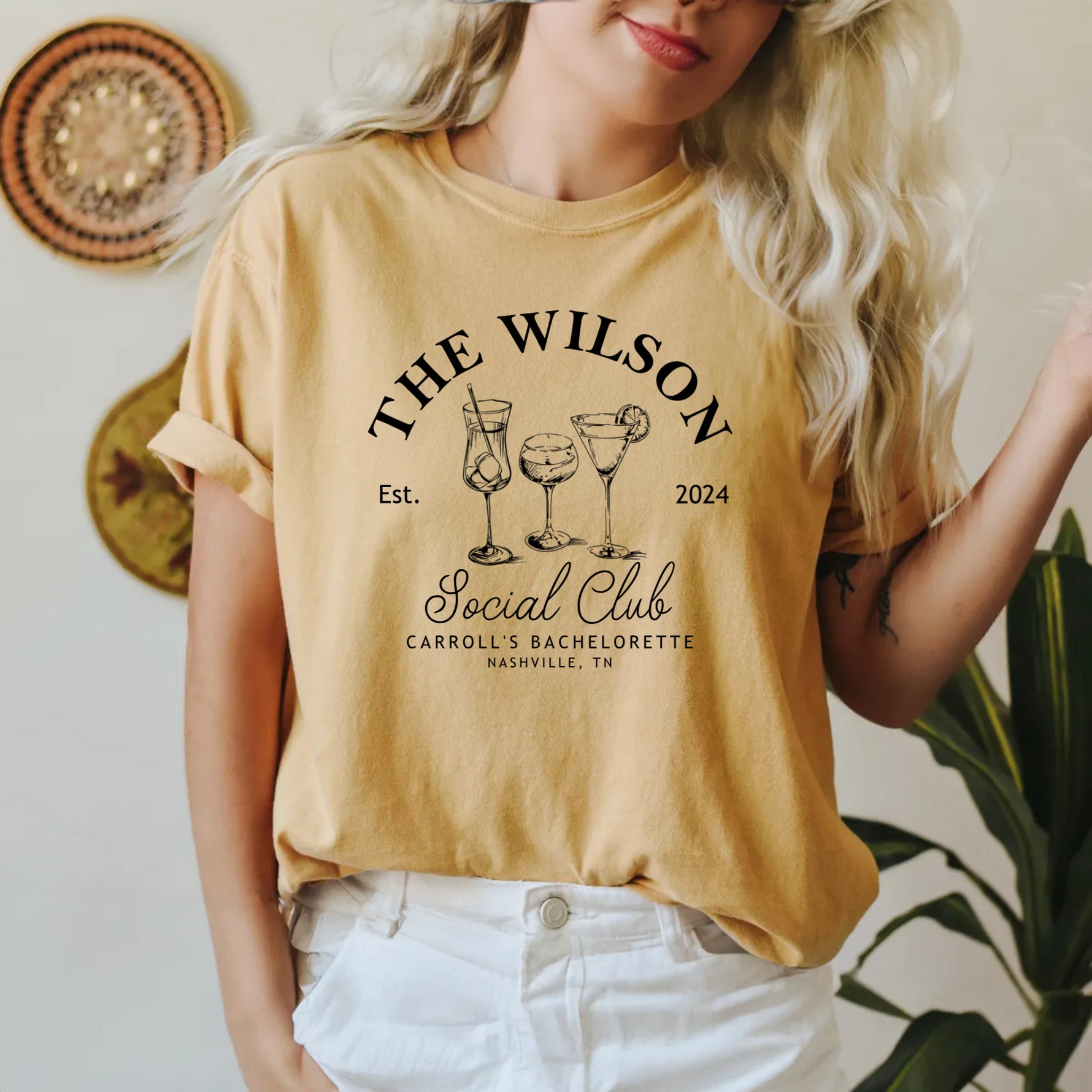 Bachelorette Party Personalized Name Social Club Shirt -  Comfort Colors Tee