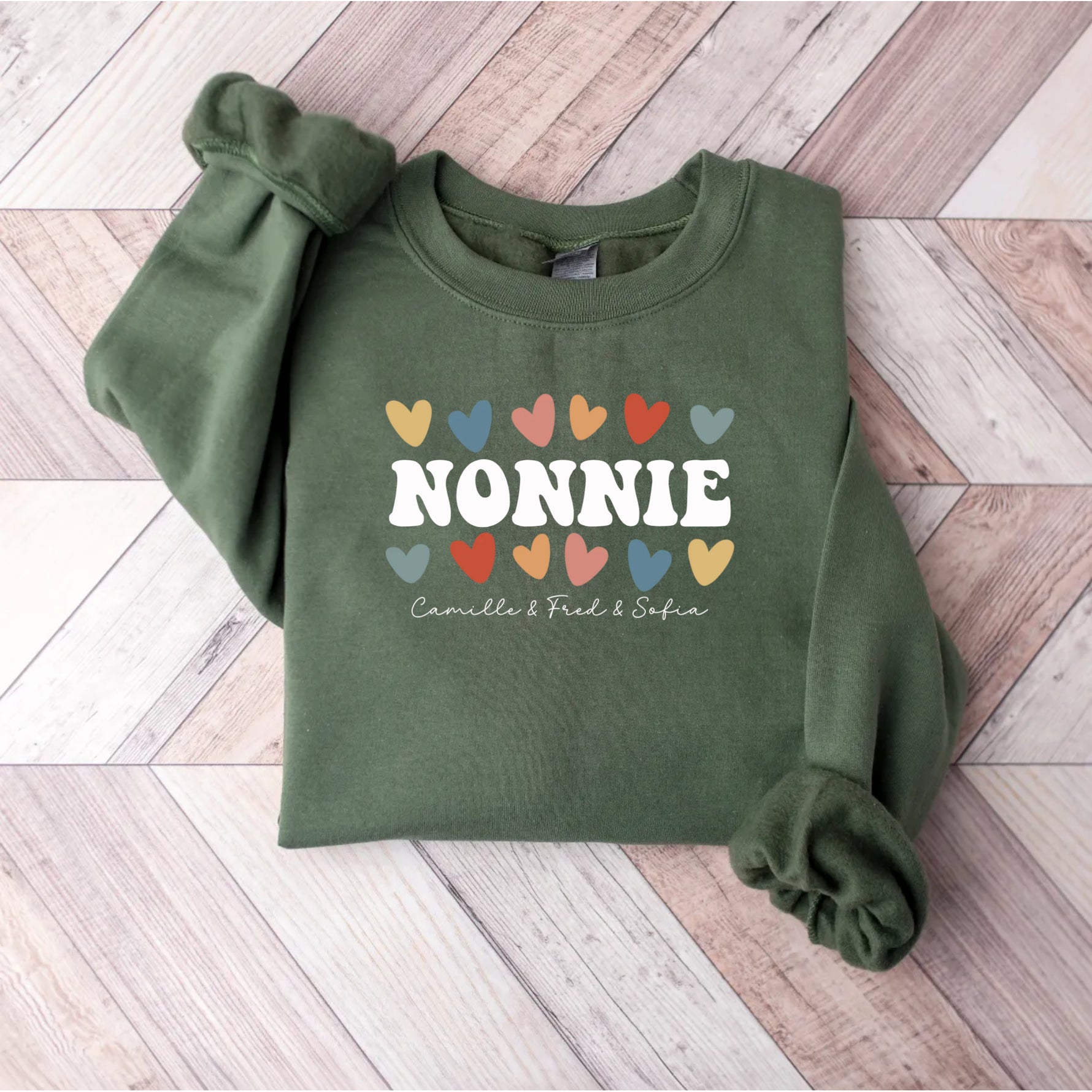 Personalized Heart Design Custom Name Sweatshirt -  Sweatshirt