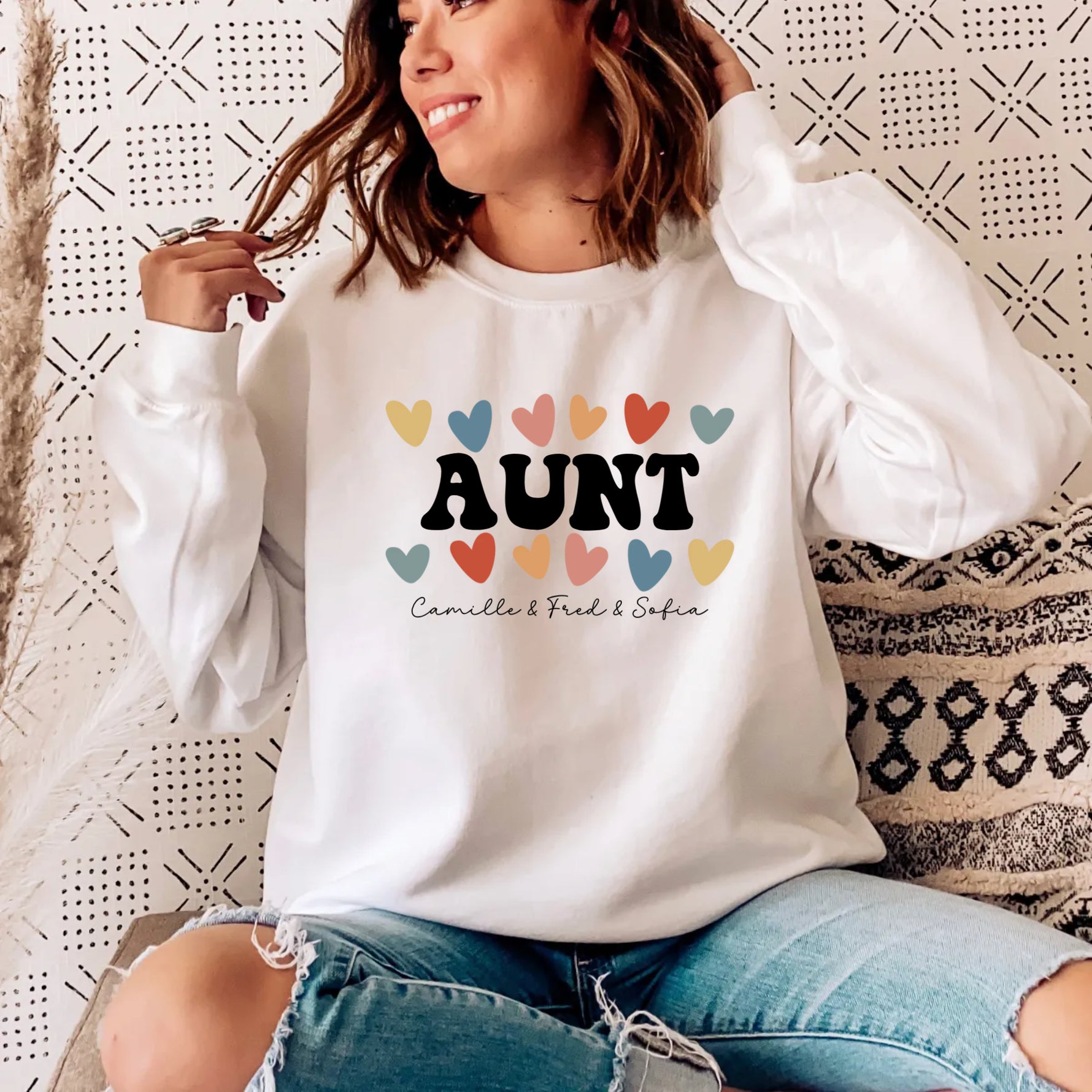 Personalized Heart Design Custom Name Sweatshirt -  Sweatshirt