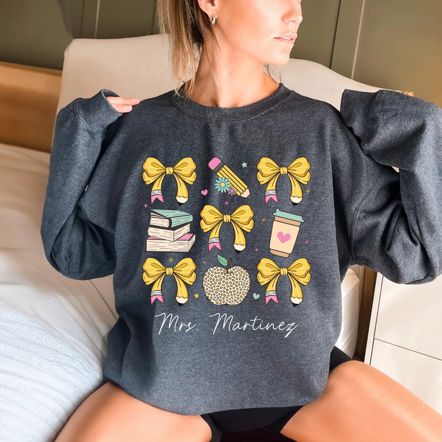 Personalized Teacher Mrs Crewneck Sweatshirt -  Sweatshirt