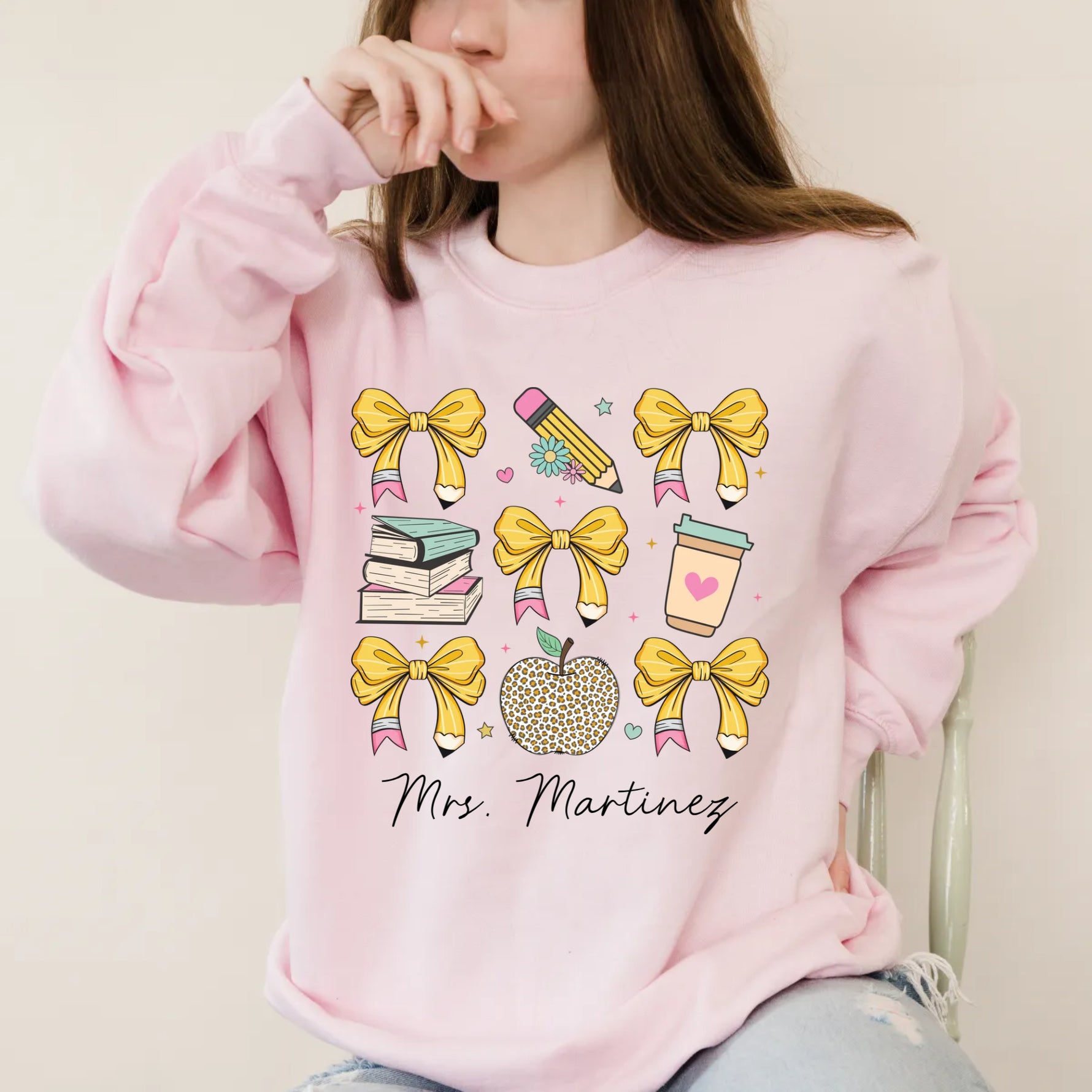 Personalized Teacher Mrs Crewneck Sweatshirt -  Sweatshirt