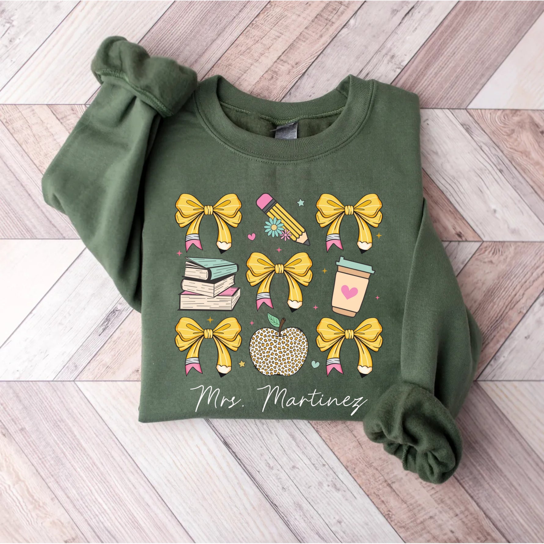 Personalized Teacher Mrs Crewneck Sweatshirt -  Sweatshirt