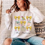 Personalized Coquette Style Teacher Name Sweatshirt -  Sweatshirt Personalize Print