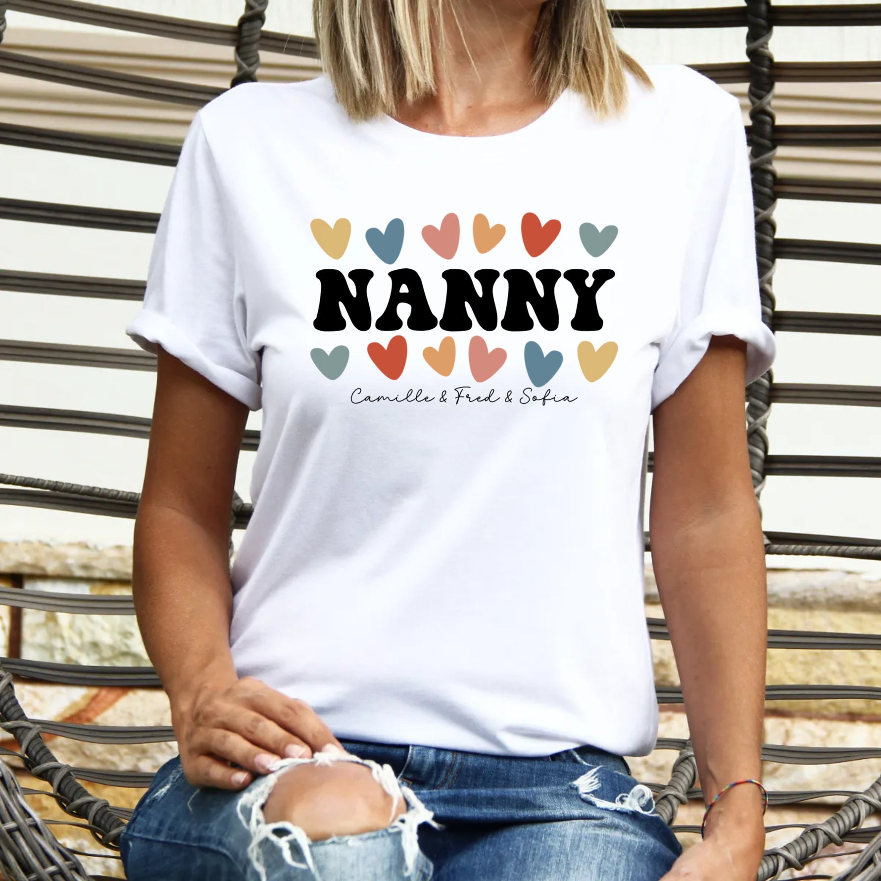 Custom Mom, Aunt, Grandma Shirt, With The Kid Names, Add Est T-Shirt -  Unisex T-Shirt