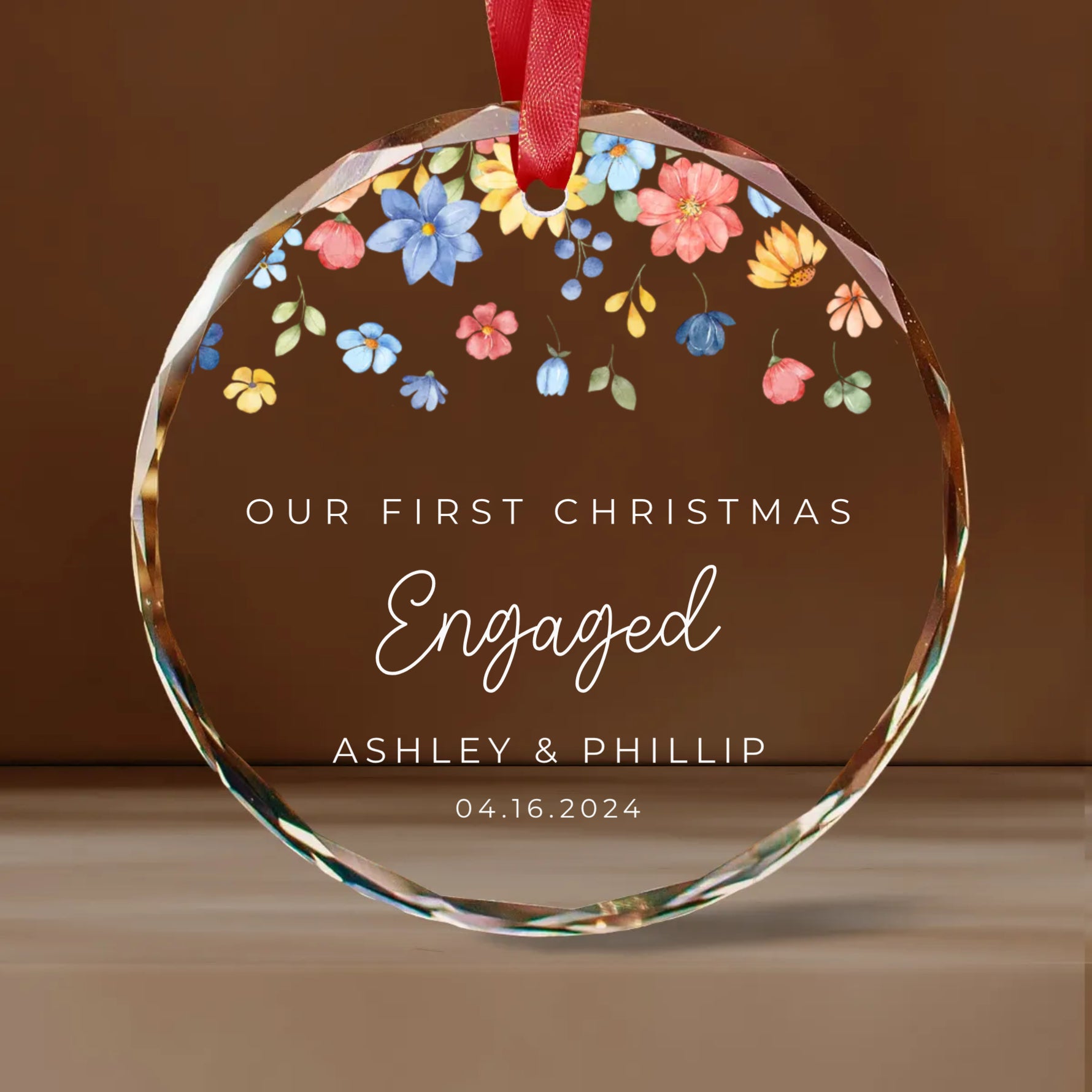 Our First Christmas Married, Engaged, Together Glass Ornaments -  Christmas Ornaments