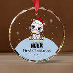 First Christmas Baby Animal Glass Ornaments -  Christmas Ornaments Personalize Print