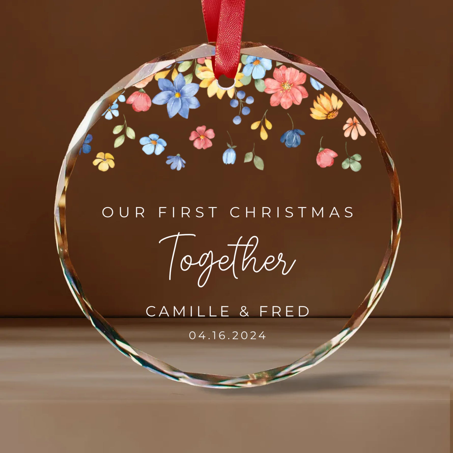 Our First Christmas Married, Engaged, Together Glass Ornaments -  Christmas Ornaments