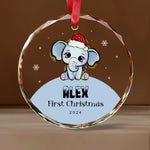 First Christmas Baby Animal Glass Ornaments -  Christmas Ornaments Personalize Print