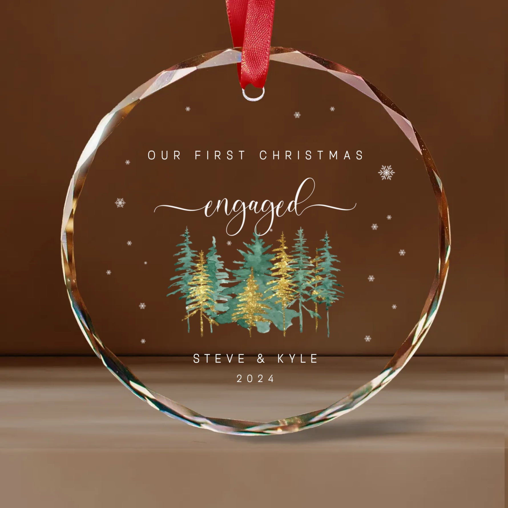 Our First Christmas Married, Engaged, Together Glass Ornament -  Christmas Ornaments