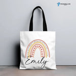 Rainbow Design Custom Name Tote Bag,Personalized Gift -  Tote Bag AOP Personalize Print