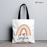 Rainbow Design Custom Name Tote Bag,Personalized Gift -  Tote Bag AOP Personalize Print