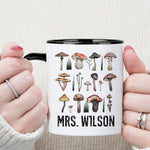 Custom Name Mushroom Design Mug, Custom Text Coffee Mug -  Mug Personalize Print